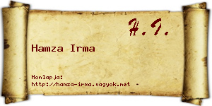 Hamza Irma névjegykártya